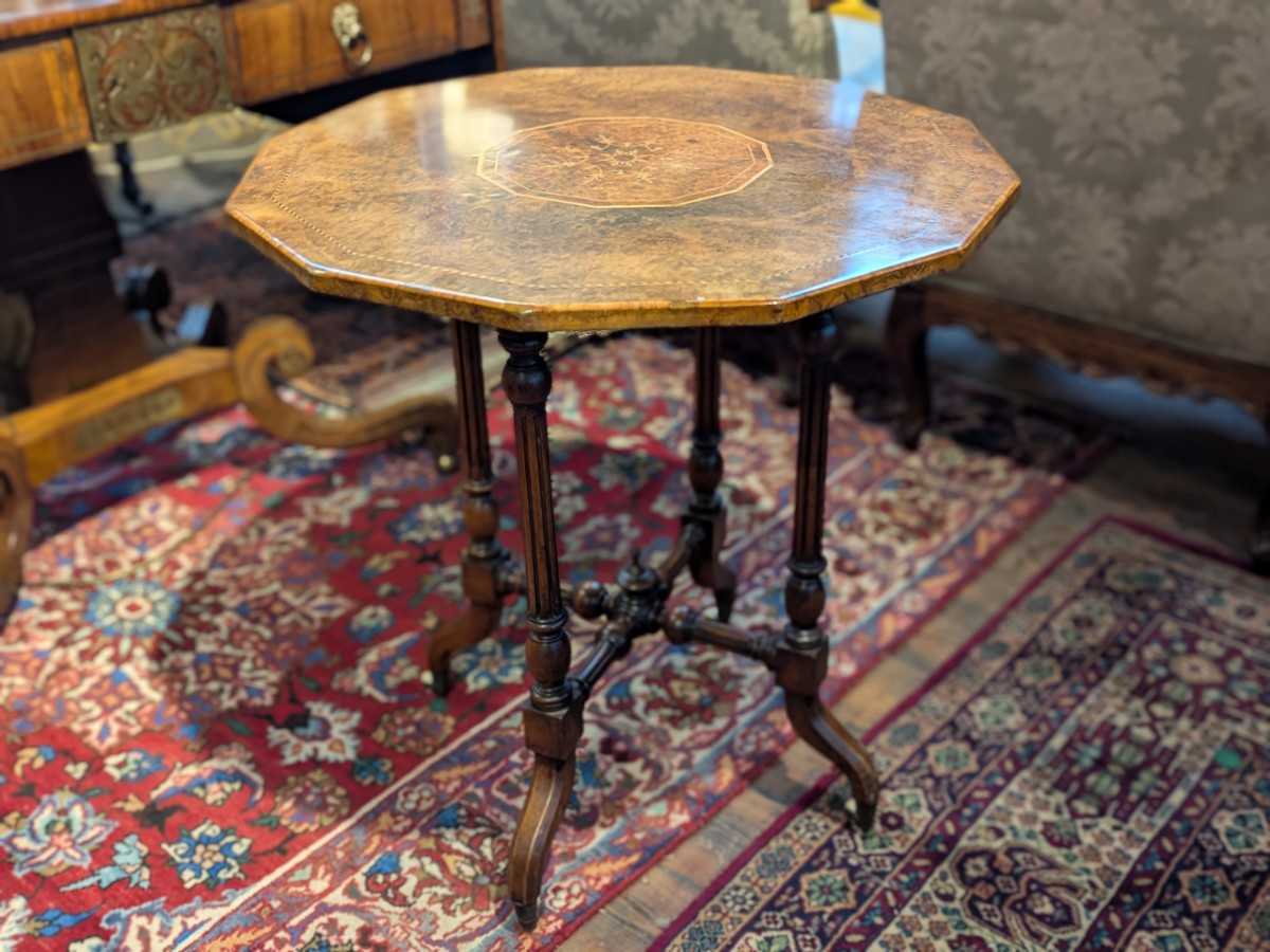 Victorian Octagonal Walnut Occasional Table